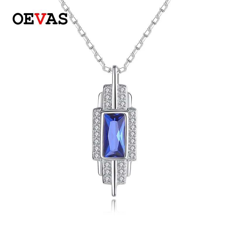 Ожерелье с подвеской OEVAS из стерлингового серебра 925 пробы сверкающее фианитом