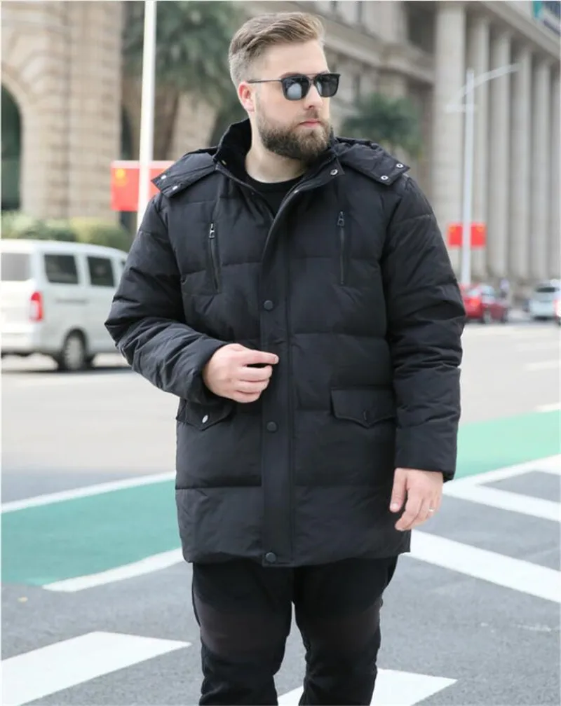 Мужская зимняя куртка большого размера 9XL 10XL с капюшоном парка Теплая Куртка на груди с двойным карманом на молнии зеленая куртка