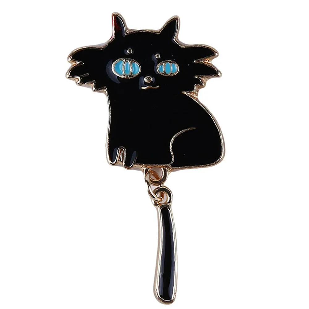 Ellenmar брошь в стиле панк милая Винтажная с масляными каплями черная кошка