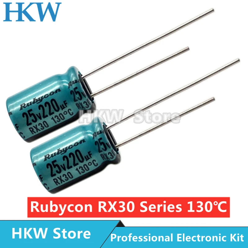 10 шт./лот Rubycon RX30 Series 130 ℃ DEC градусный электролитический конденсатор 16 в 25 35 50 63 100