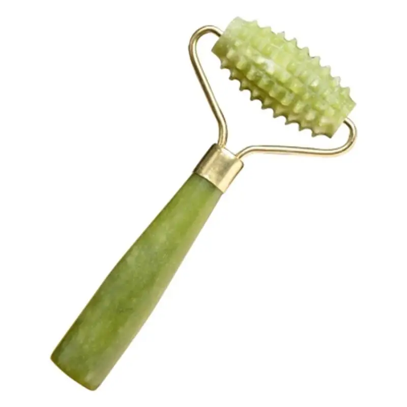Нефритовый ролик с двойной головкой натуральный массажный для лица настоящий