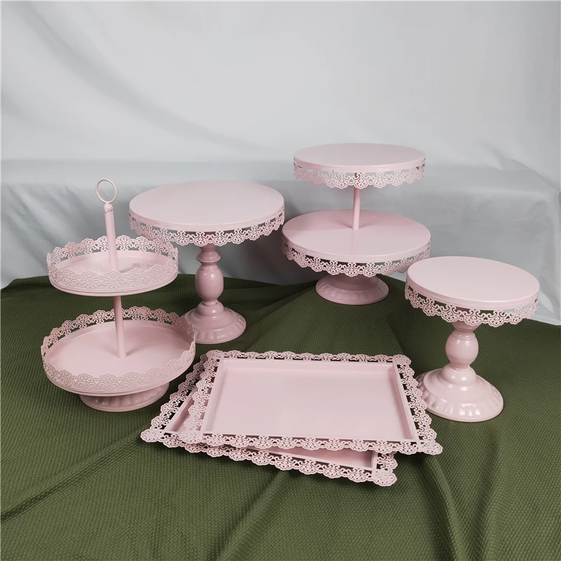 Bandeja para CUPCAKE con borde de encaje, soporte para pastel, decoraci&oacute;n de ocasi&oacute;n para boda, nuevo tipo Conjunto blanco, 6 uds.-0
