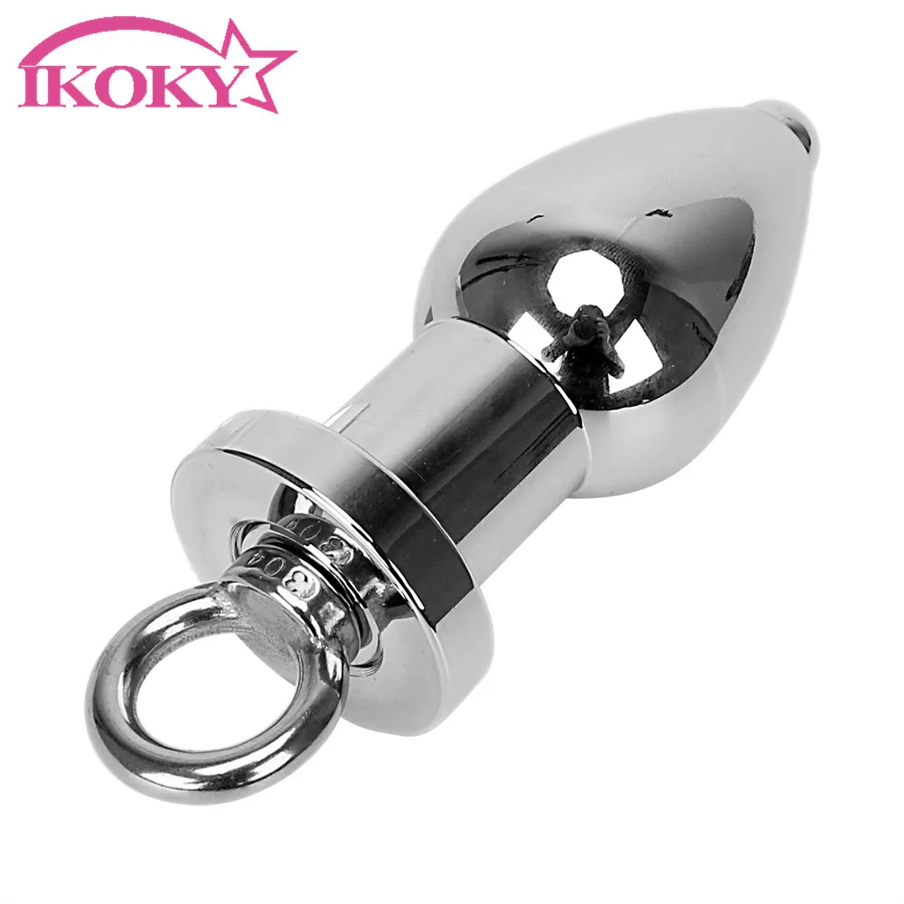 Анальная пробка IKOKY из нержавеющей стали секс-игрушки для мужчин и женщин