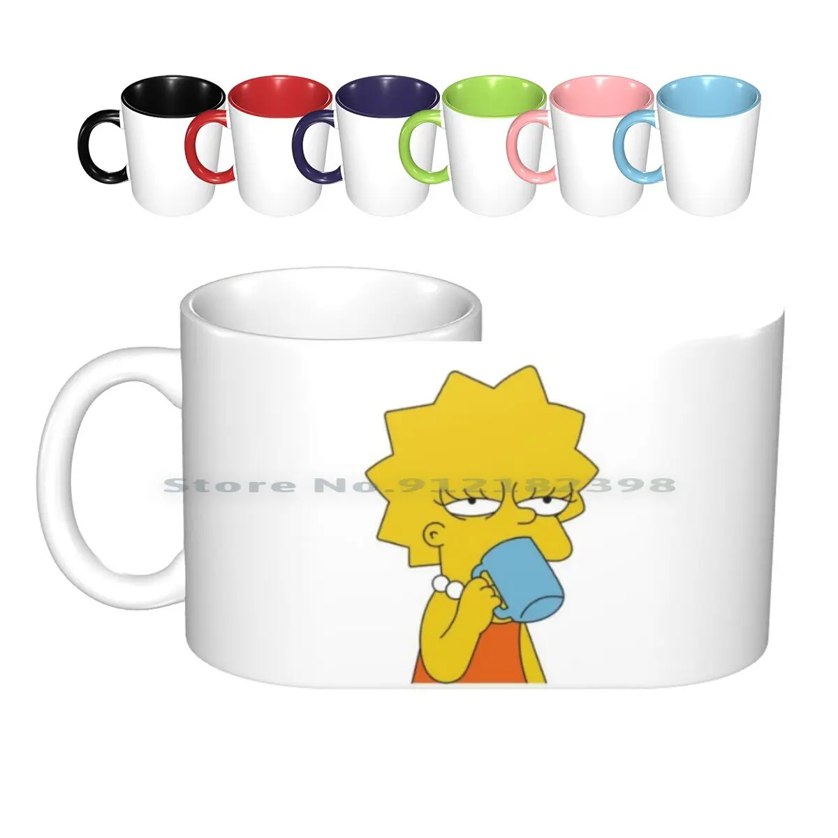 

Coffee Lisa Ceramic Mugs Coffee Cups Milk Tea Mug Lisa Tv Movies Cinema 90s Colors Hipster Hippie Geek 80s Trendy Cool Funny