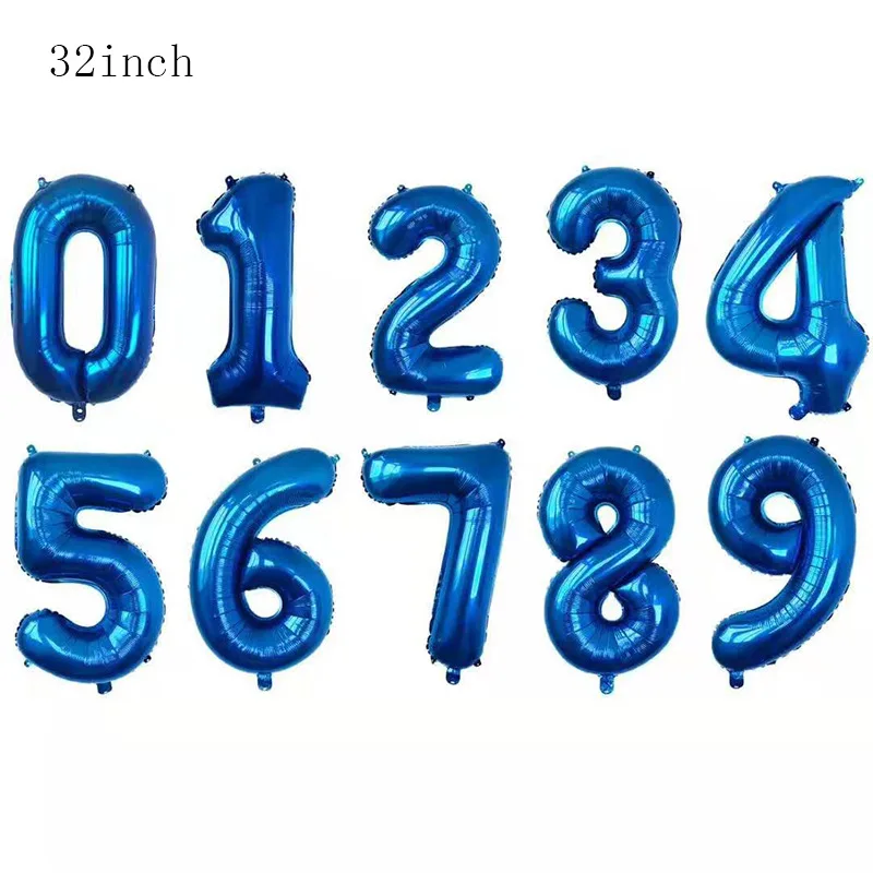 

32 inch American version blue rose red digital aluminum foil balloon birthday wedding party decoration aluminum foil balloon