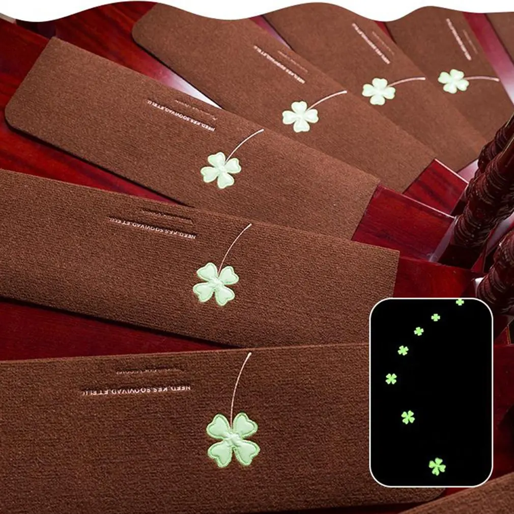 5 шт. светящийся нескользящий коврик для лестницы кофе четырехлистный клевер