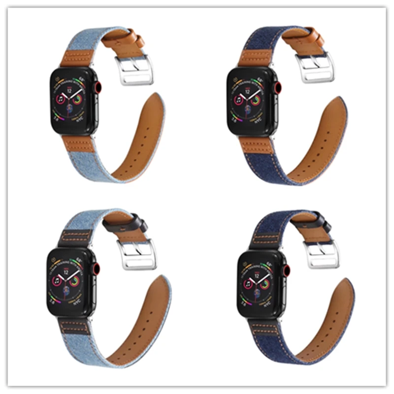 Кожаный ремешок для Apple Watch Band 38 40 42 44 мм Модный повседневный сменный Браслет IWatch