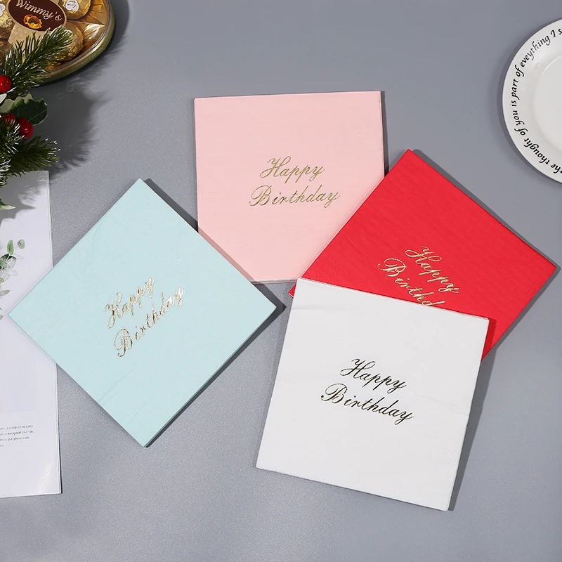 Одноразовые салфетки из 16 шт./упак. фольги золотистого цвета бумажные для