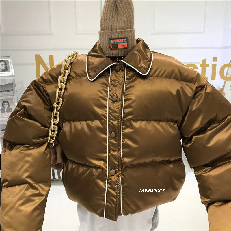 Корейская мода 2020 новинка простая осенне-зимняя короткая куртка Женская Толстая