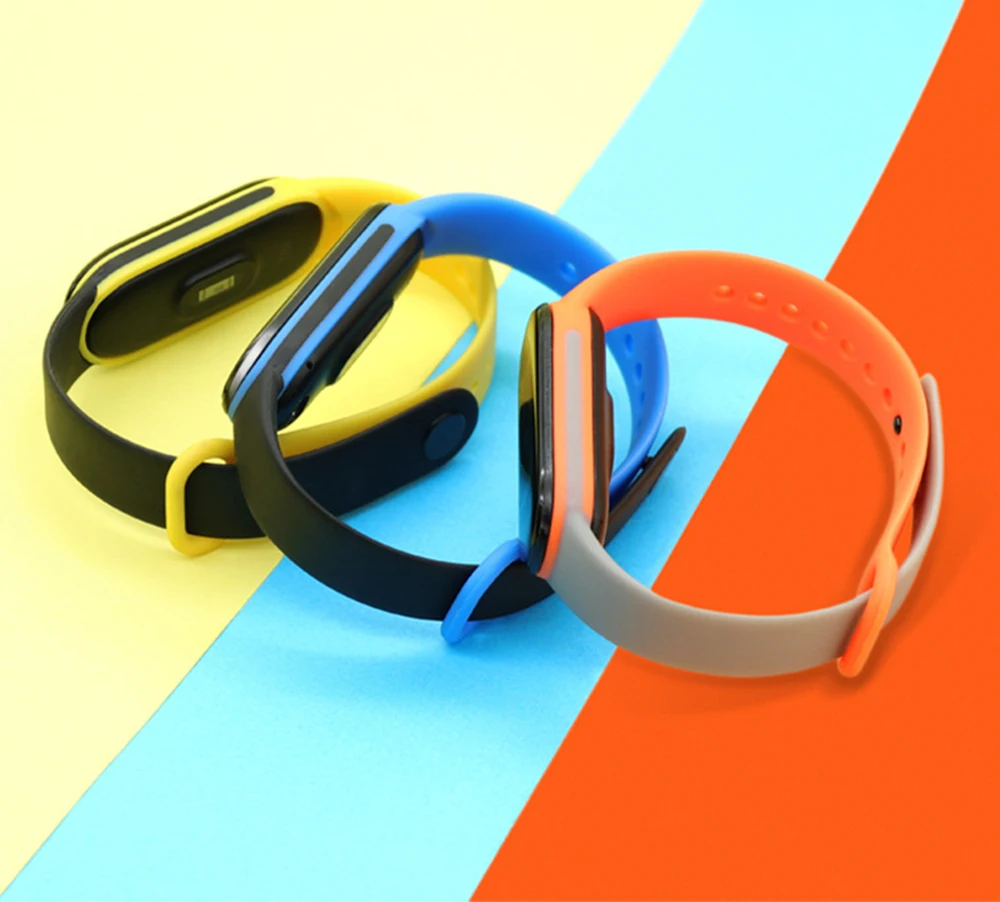 Contrasting colors Strap For Xiaomi Mi Smart Band 6/5/4/3 watchband Bracelet Replacement Sport Wrist  TPU Wristband Bracelet