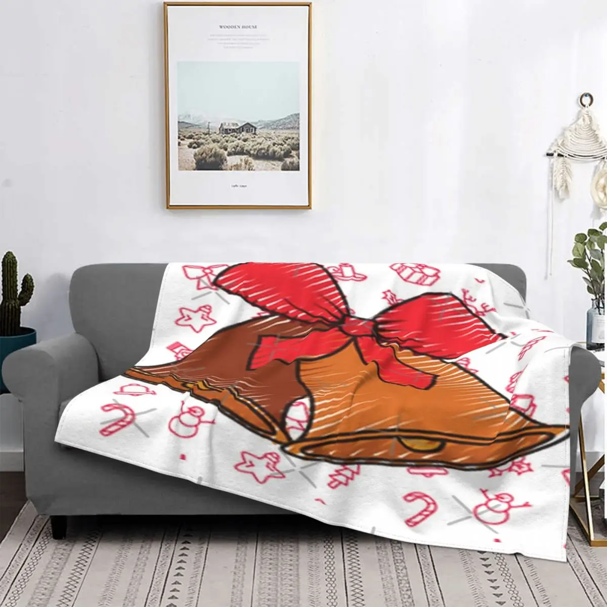 

Manta de cuadros para la cama, cobertor double para la cama, с imar de Navidad, nieve y Navidad, 150
