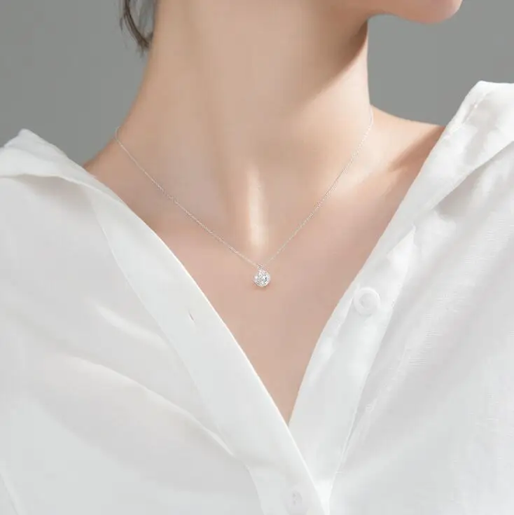 

Silver Pendant Necklaces 925 Sterling Silver Chain Necklaces with Cubic Zirconia