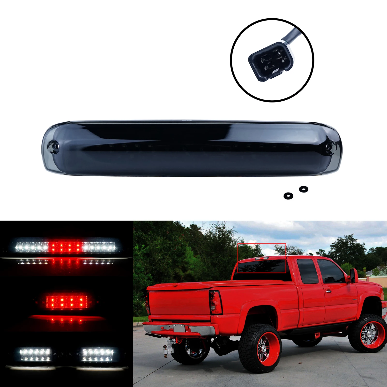 

ANGRONG 3rd High Mount LED Brake Stop Tail Light Cargo Lamp For Chevy Silverado Sierra 1500 99-07