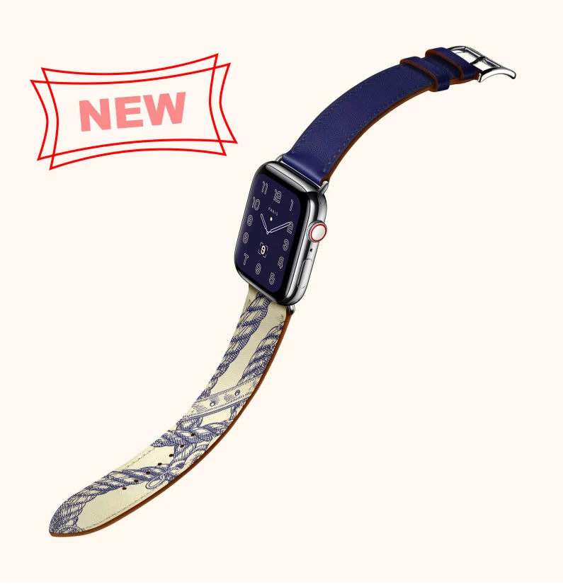 MS-Blue Для Apple Watch Series 4 5 40 мм 44 мм ремешок из натуральной кожи для часов herm Apple Watch Band Series 1 2 3 Ремешки для наручных часов браслет - Цвет ремешка: MS-Blue