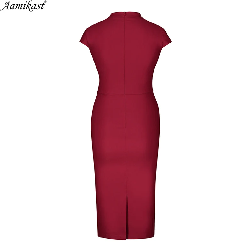 

2021 New Summer Women Vintage O-Neck Bow black Sleeveless Elegant Pinup Casual Work Office Party Bodycon Sheath Dress robe