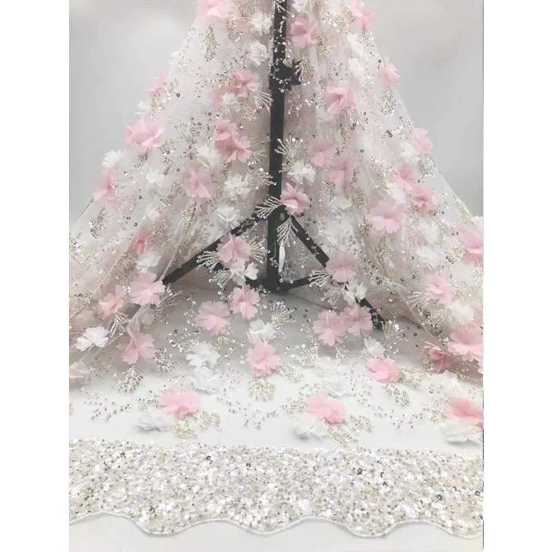 Африканская кружевная ткань красивый дизайн 2020 светильник-голубой розовый