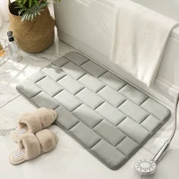 anti slip bathroom carpets 3d brick toilet floor mat for shower room entrance door rug solid color absorbent bathtub foot pad