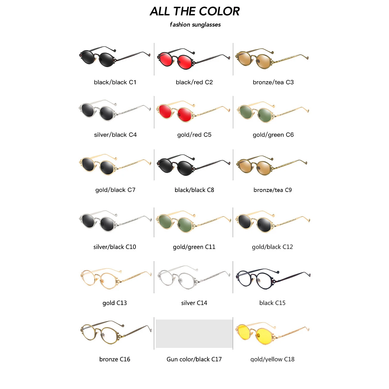 2020 паровые панк Солнцезащитные очки овальные круглые готические оправы для