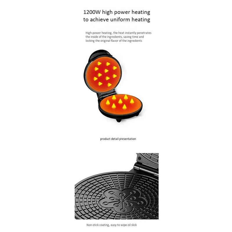 

Waffle maker SOKANY Egg Roll Machine Ice Cream Reel Machine Breakfast Machine Children Home Commercial Egg Waffle Maker EU Plug