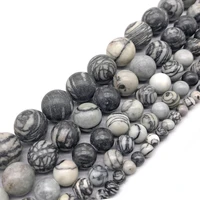 black network stripes stones natural stone beads round loose spacer beads 4 6 8 10mm for jewelry making diy bracelet necklace