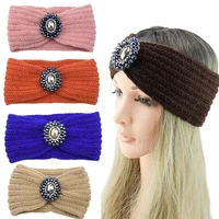 ladies knot hair band winter crochet turban headband ear warmer jewel knitted
