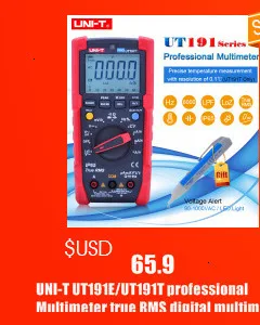 UNI-T UT70B ЖК-цифровой мультиметр автоматический диапазон частоты проводимости Логический тест транзистор температура аналоговый дисплей