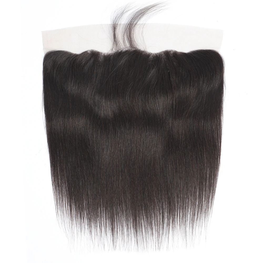 Бразильские прямые волосы на сетке Фронтальная застежка с детскими волосами 10-18