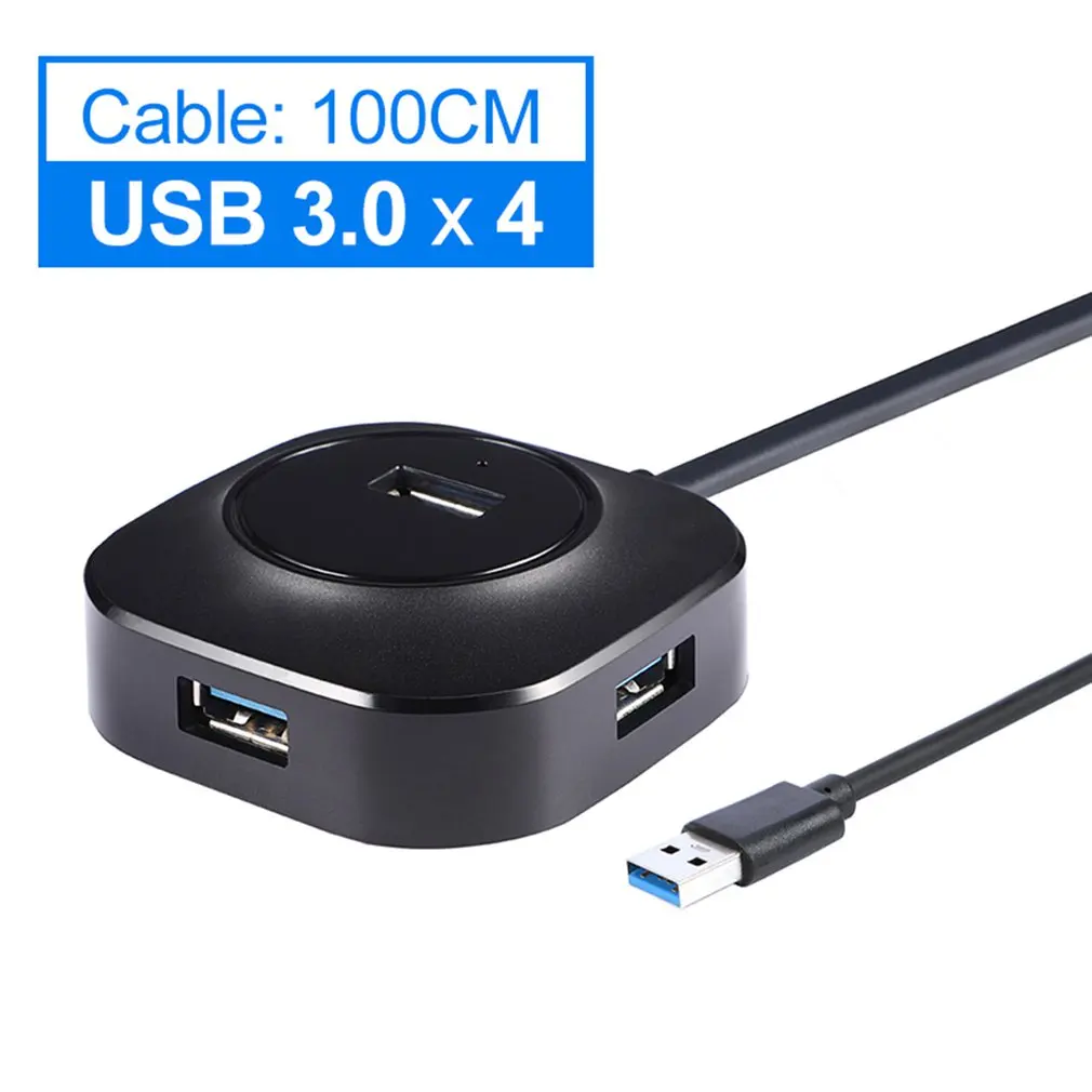 

USB Hub Black With LED Blue Indicator Support Keyboard Mouse ∪ Disk Key Mouse Connection Not Stuck Simple Design