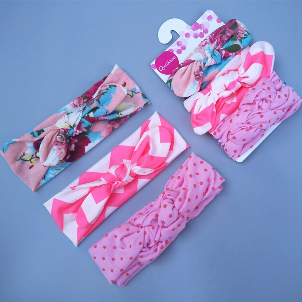 

3 Pcs/Set Bowknot Baby Headband Cute Elastic Hair Bands Hair Hoop For Girls Children Turban Baby Hair Accessories Headdress New