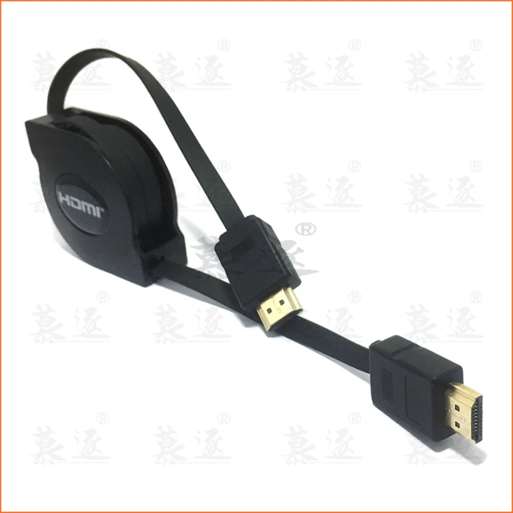 

HD-compatible to straight Angle HD & HD & Micro HDTV male to male stretch Spring Curl Flexible Cable V1.4 DSLR 1.5M
