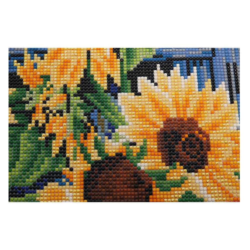 

YIBRIGHT Full Drill Round Diamond Painting Sunflower Rhinestone Picture Diamond Embroidery Floral Mosaic Home Decor 25x35 cm