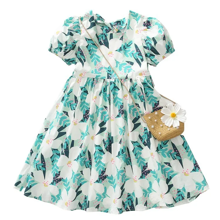 

Girls' Dress 2021 New Summer Teens Princess Skirt Girls' Children Floral Skirt Fashion Casual