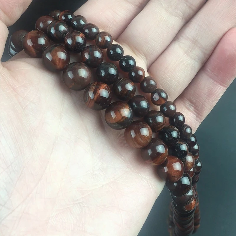 

Natural Red Tiger Eye Stone Beads Round Loose Spacer Beads For Jewelry Making DIY Bracelet Necklace 15''Pick Size 4/6/8/10/12mm