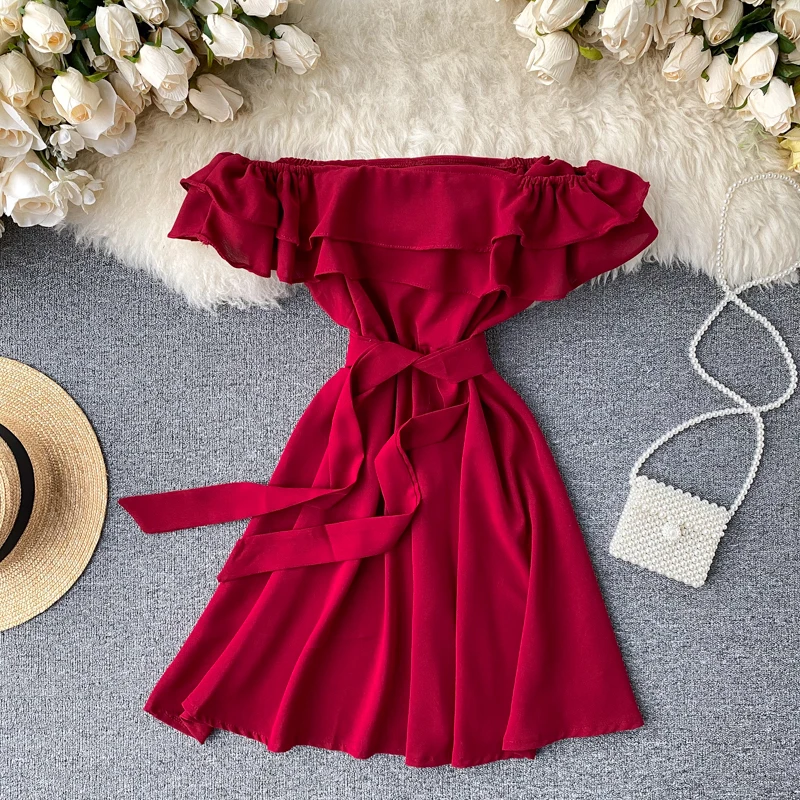 Платье женское с оборками пикантное пляжное праздничное Короткое облегающее