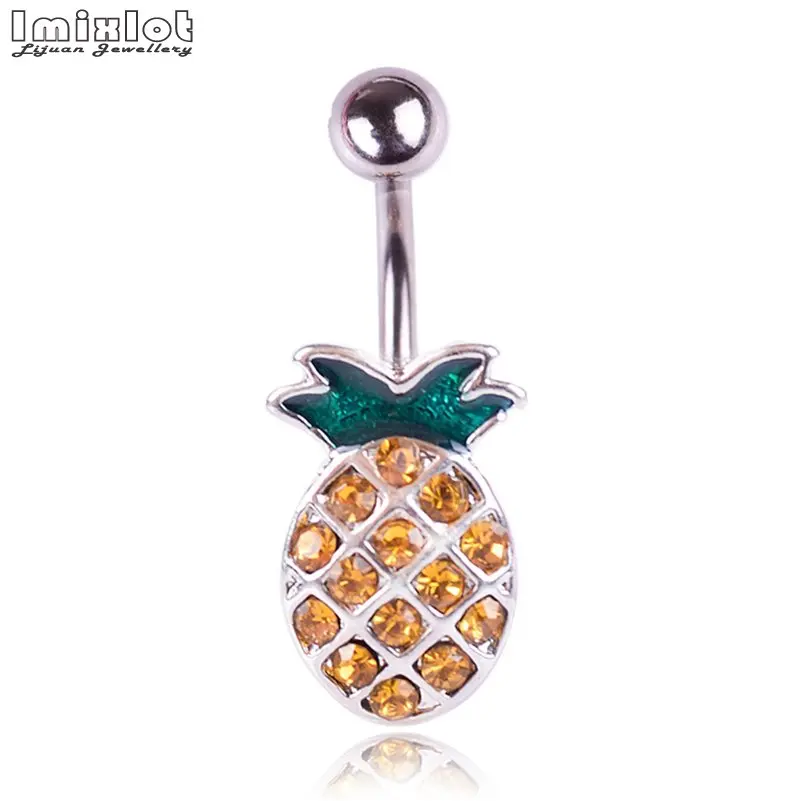 Пирсинг-серьги для женщин с эмалью и ананасами-серьги пупка украшения тела