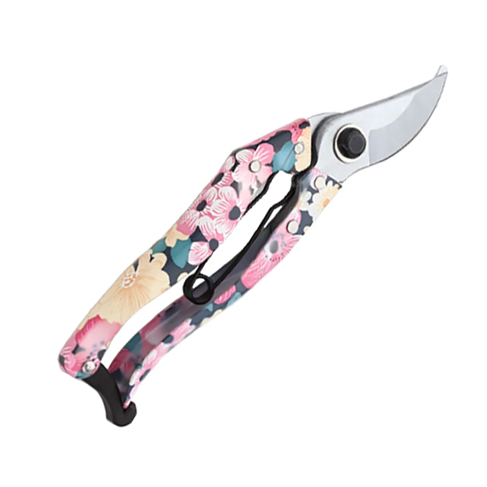 Red flower handle SK-5 сталь с рисунком сада секатор ножницы для сбора фруктов бытовой горшок обрезки сорняков ножницы садовые инструменты - Цвет: Red flower handle