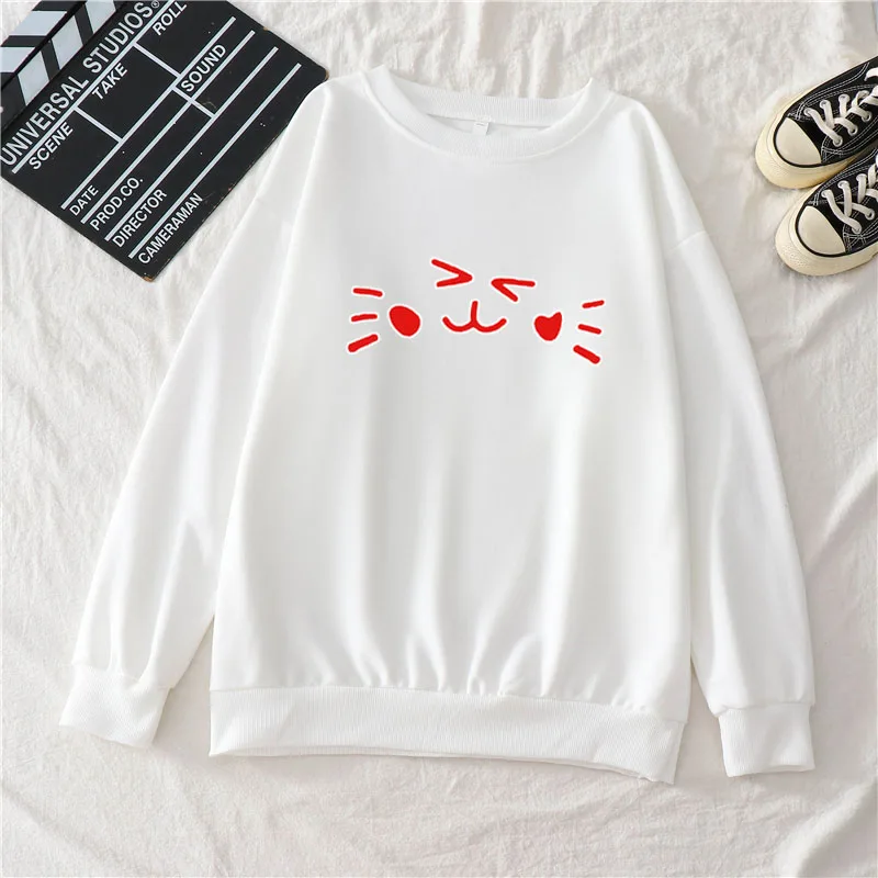 

2021 spring and autumn new sweater cartoon doll long-sleeved round neck cotton cute Harajuku style all-match blouse women