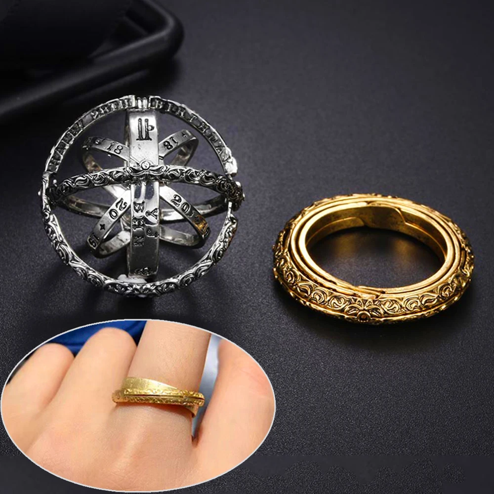 Винтажное кольцо в виде астрономического шара Германия модное на палец для