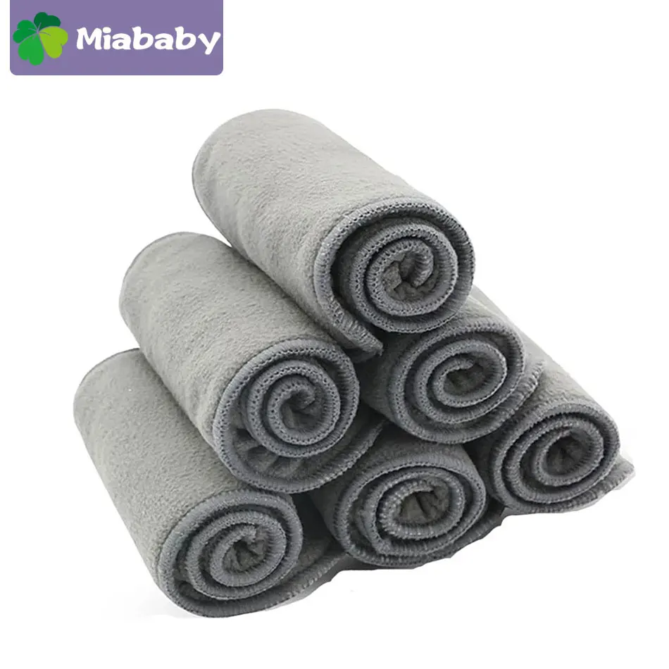 Miababy 10 шт. качественные детские подгузники подкладка с бамбуковым углем
