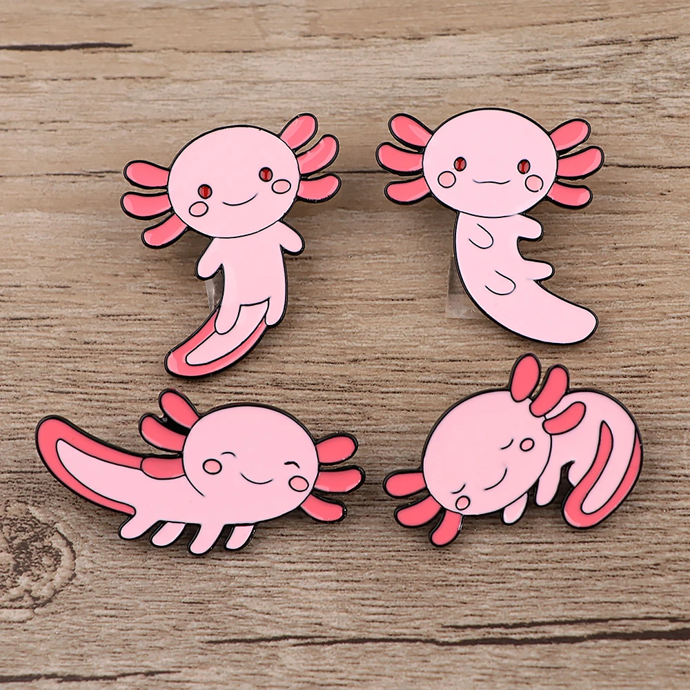 

BG1780 AxoLotl Novelty Creative Cartoon Animal Hard Enamel Pin Lapel Pins Badge Brooch Collar Pins Fashion Jewelry New Year Gift