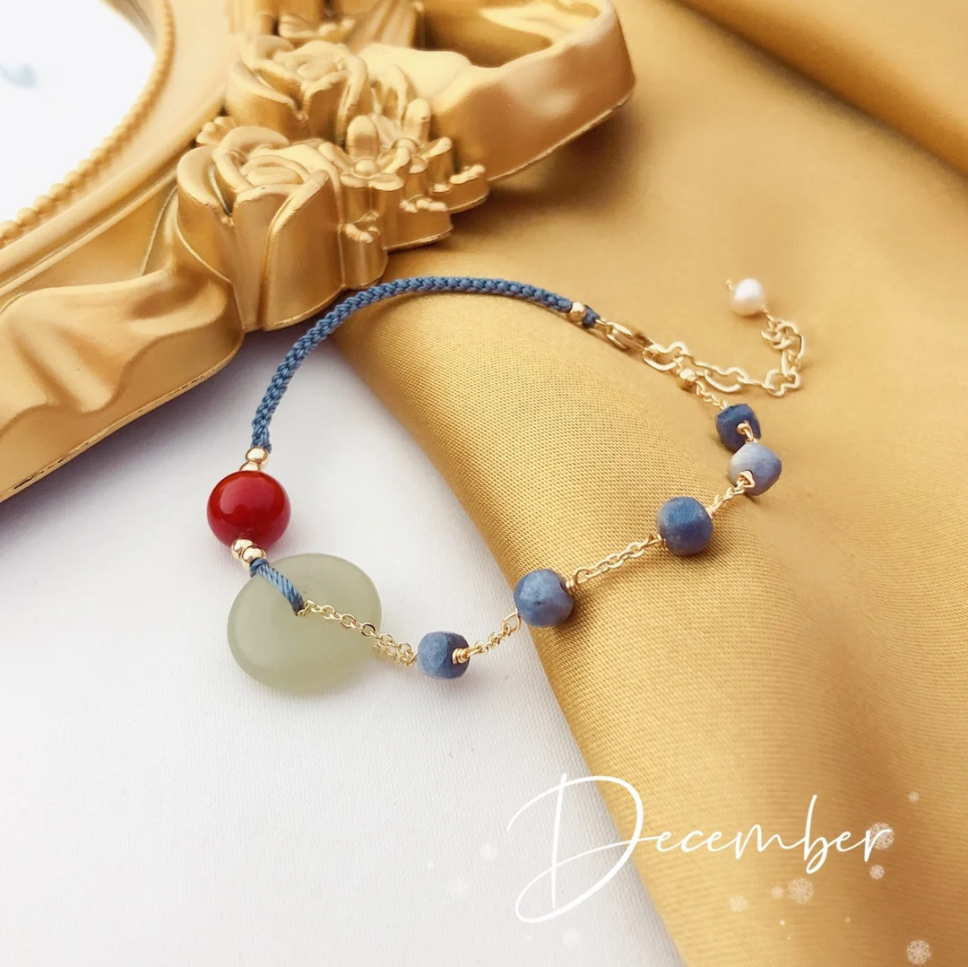 

DAIMI Natural Blue Coral Bracelet 14k Gold Filled Jewelry For Women Gift