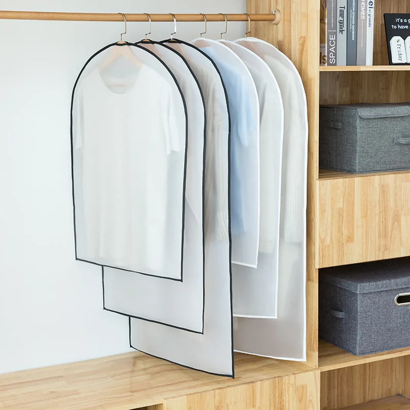

Transparent Clothes Dust Cover Wear-resistant Washable Laundry Finishing Hanging Bag Dust-proof Moisture-proof Storage Bag 3pcs
