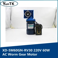 60w 220v rv30 ac worm gear motor with a governor forward and reverse speed regulating motor small worm gear low speed motor