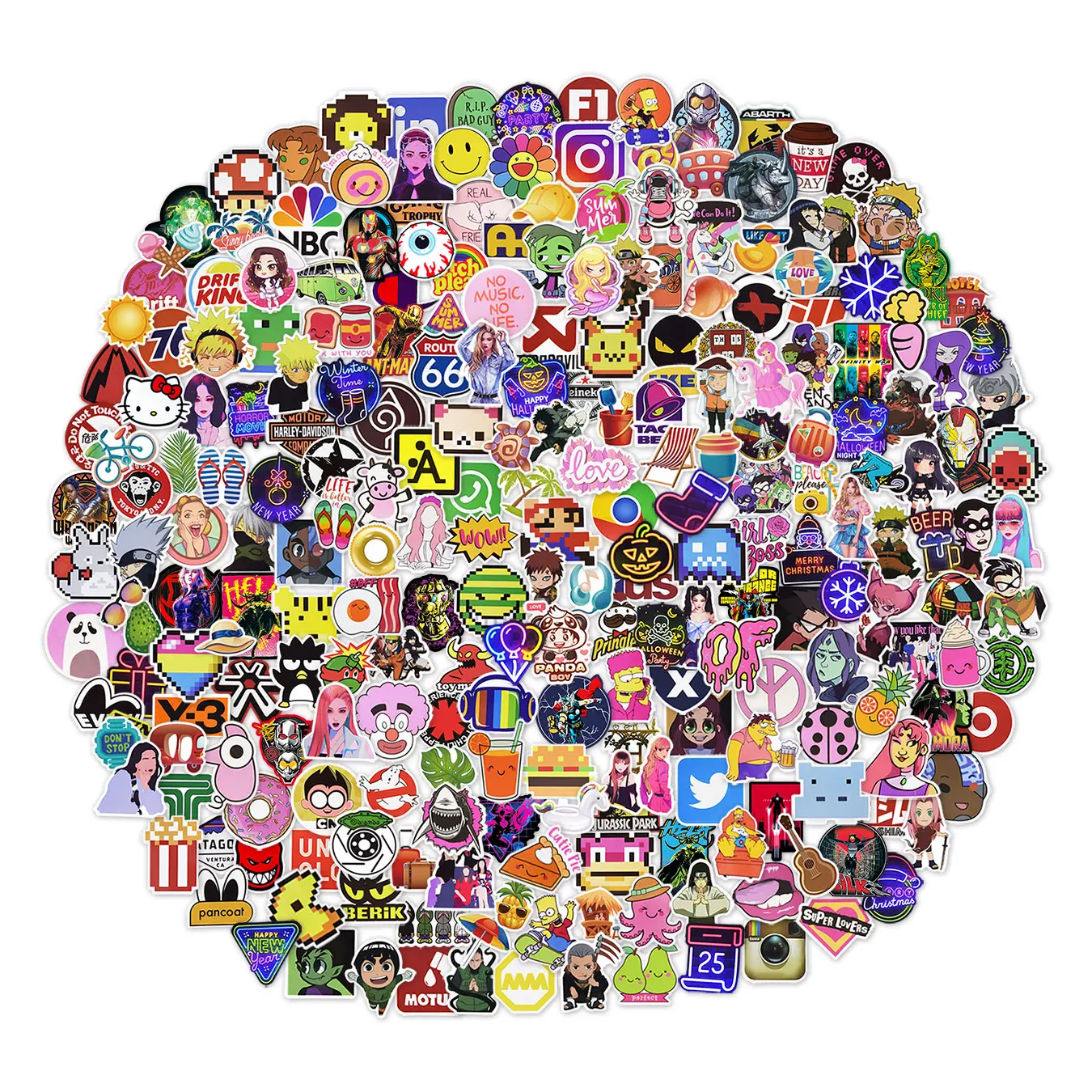 Pegatinas de dibujos animados variados para ordenador port&aacute;til, pegatinas para bicicleta, monopat&iacute;n, equipaje, casco, juguetes, Jdm, 1000 Uds.-0