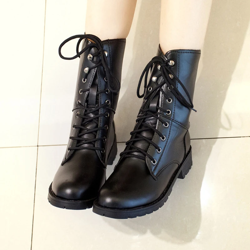 Женские ботильоны в байкерском стиле с пряжкой британском готическом панк на