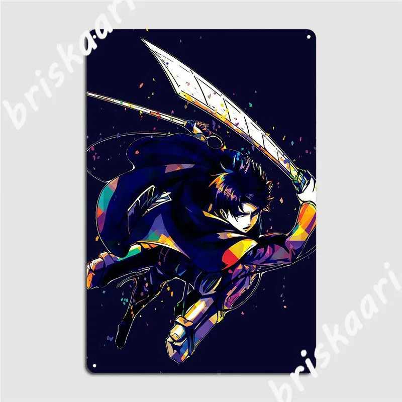 

Levi Attack On постер Titan металлическая табличка Настенный декор кинотеатр кухня Забавный жестяной знак плакат