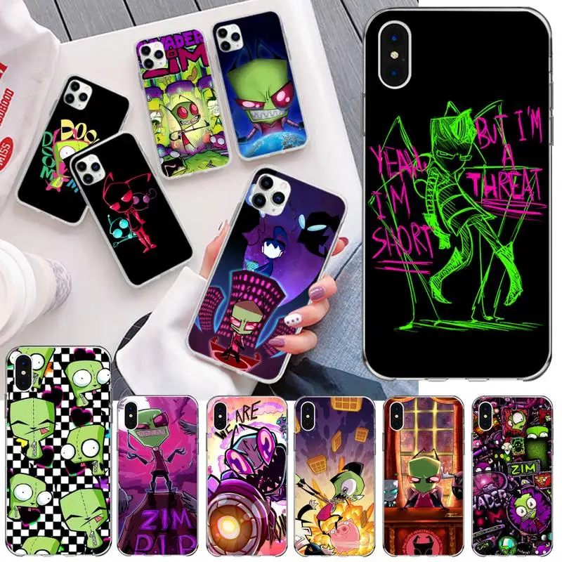 

YJZFDYRM Cartoon Invader Zim Phone Case Cover for iPhone 11 pro XS MAX 8 7 6 6S Plus X 5S SE 2020 XR cover