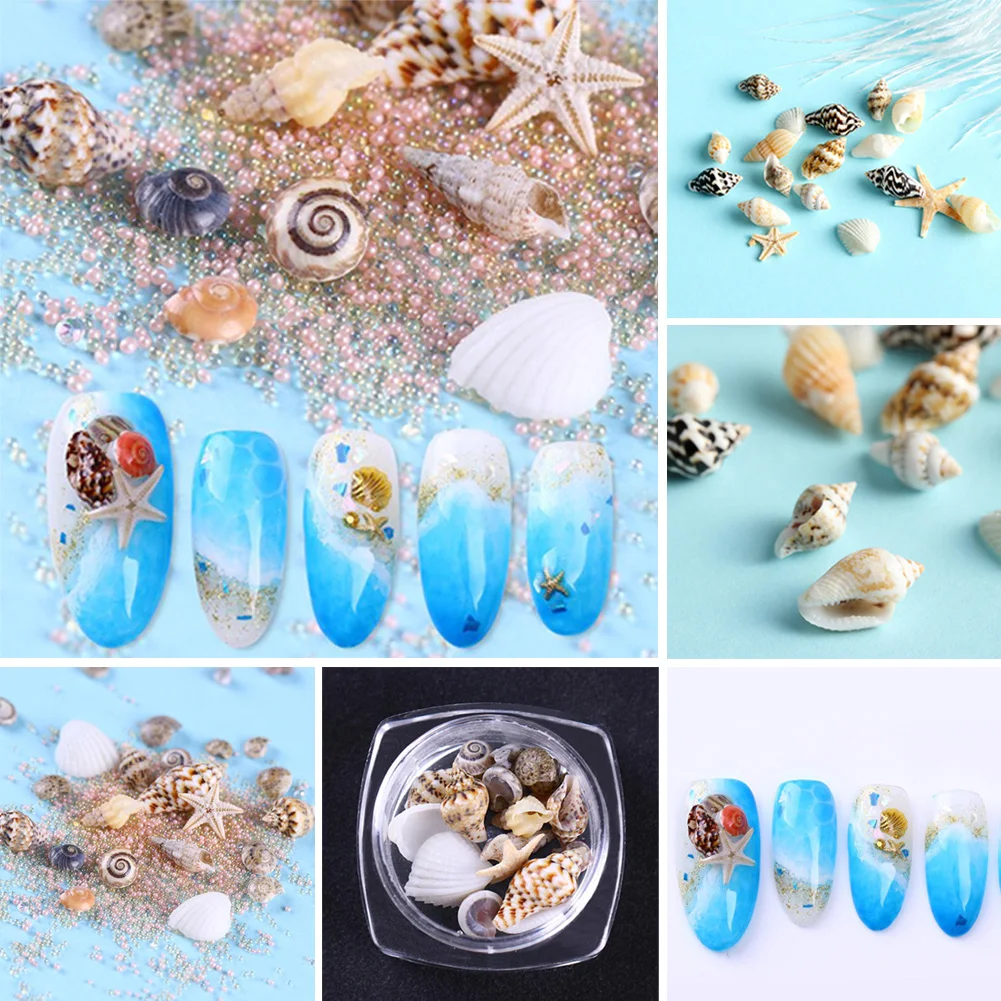 Натуральные 3D мини-украшения для ногтей ракушки сделай сам украшения ногтевого