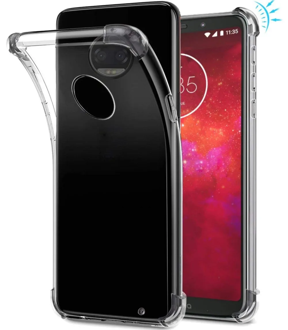 Чехол для Motorola Z3 Z2 Z4 G5S G6 G7 Play сверхпрочный защитный прозрачный мягкий чехол