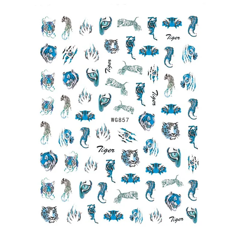 5 шт. наклейки для ногтей в виде тигра | Красота и здоровье